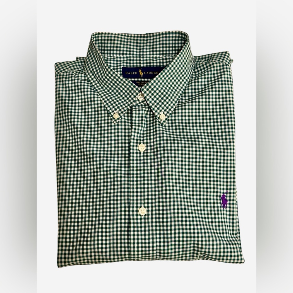 Ralph Lauren Men's Green Plaid Shirt size XL